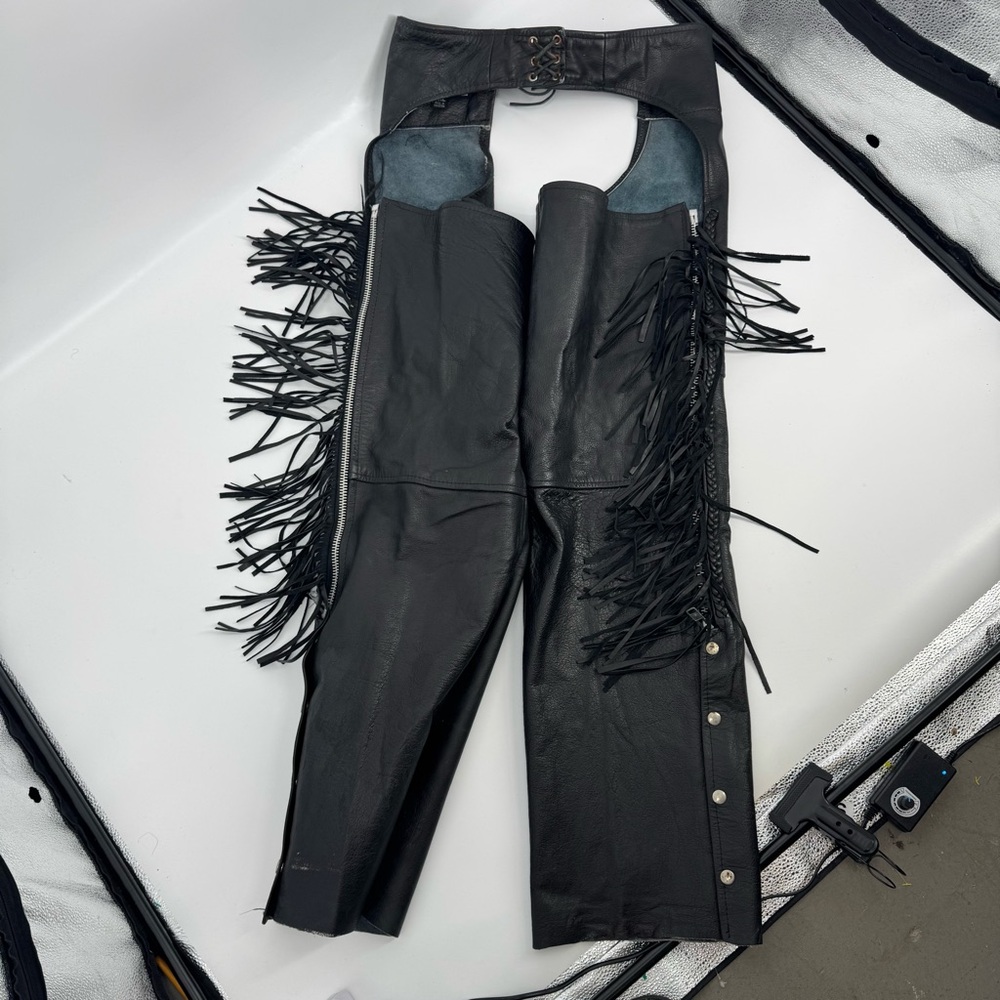 Vintage Leather Chaps XL Fringe